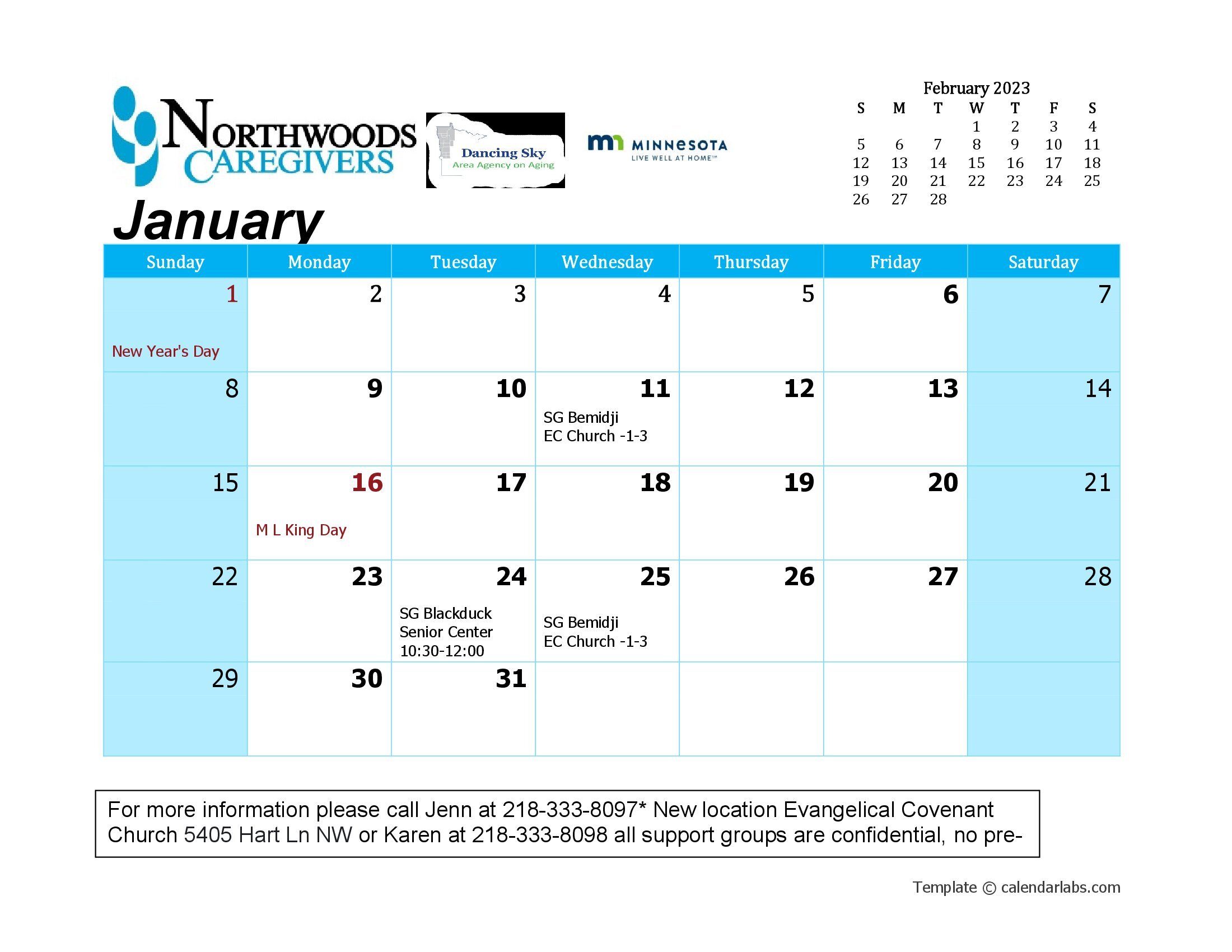 Jan 2023 Calendar